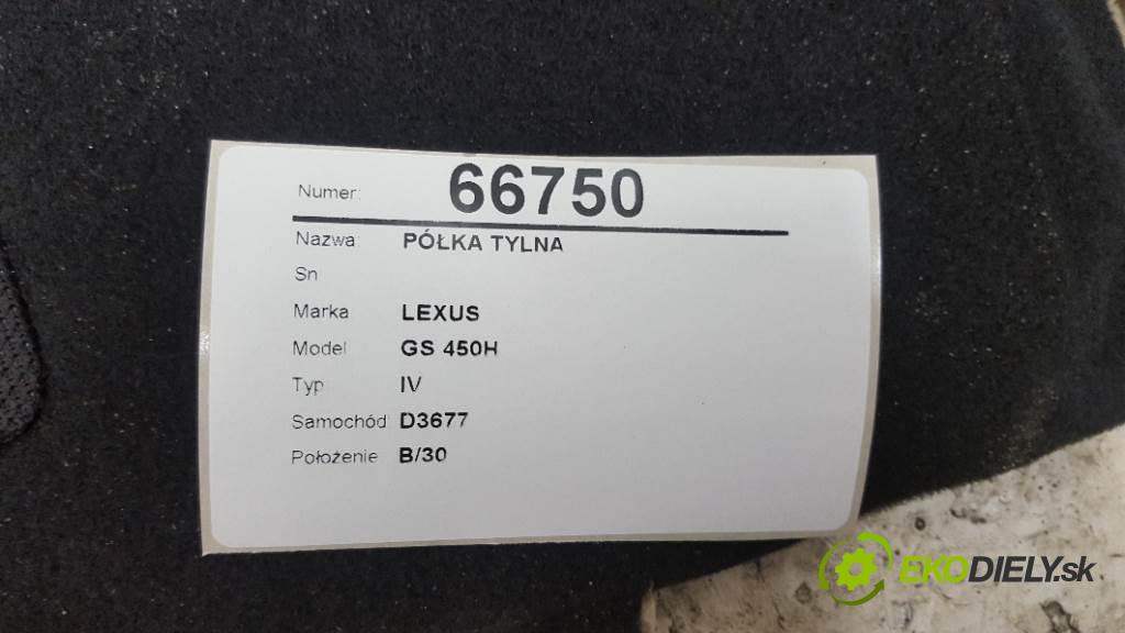 LEXUS GS 450H IV 2012 215kW IV 3456 pláto zadní část  (Plata kufrů)