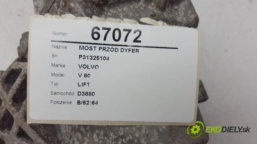 VOLVO V 60 LIFT 2015 223KW LIFT 2953 Most predný ,diferenciál P31325104 (Predné)