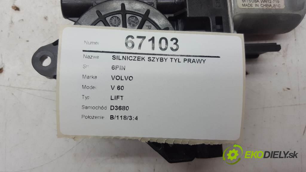 VOLVO V 60 LIFT 2015 223KW LIFT 2953 motorek okna zadní část pravý 6PIN