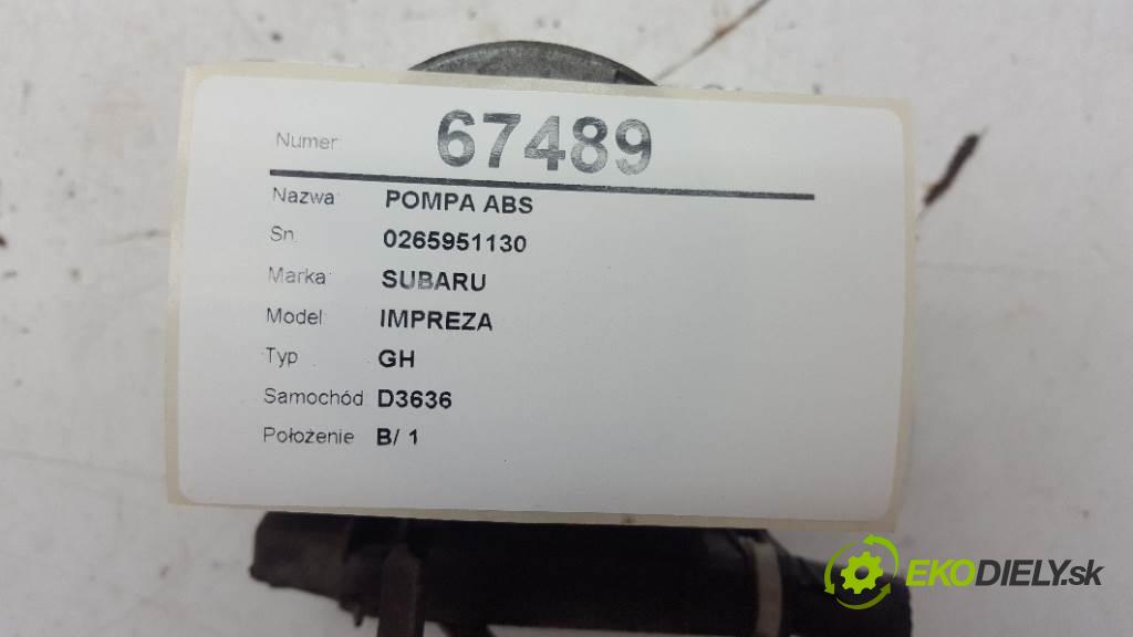 SUBARU IMPREZA GH 2009 110kW GH 1998 Pumpa ABS 0265951130 (Pumpy ABS)