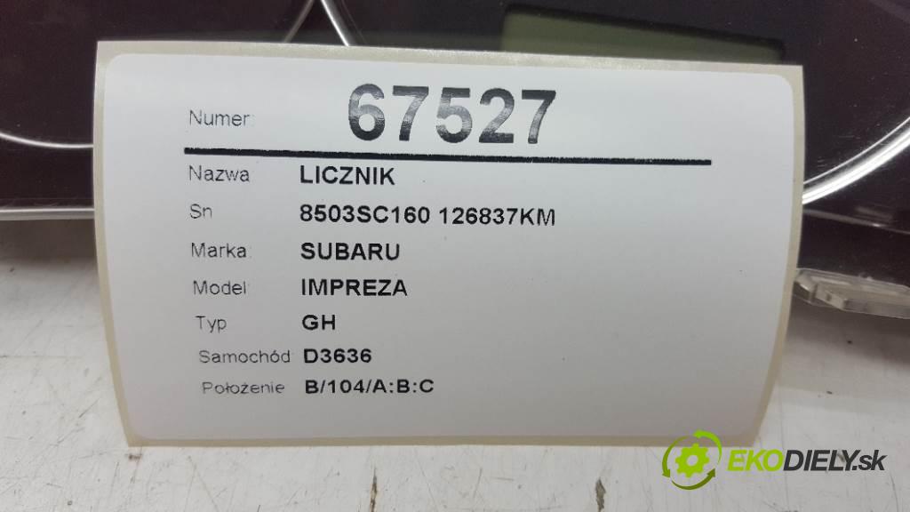 SUBARU IMPREZA GH 2009 110kW GH 1998 Prístrojovka 8503SC160 126837KM (Prístrojové dosky, displeje)