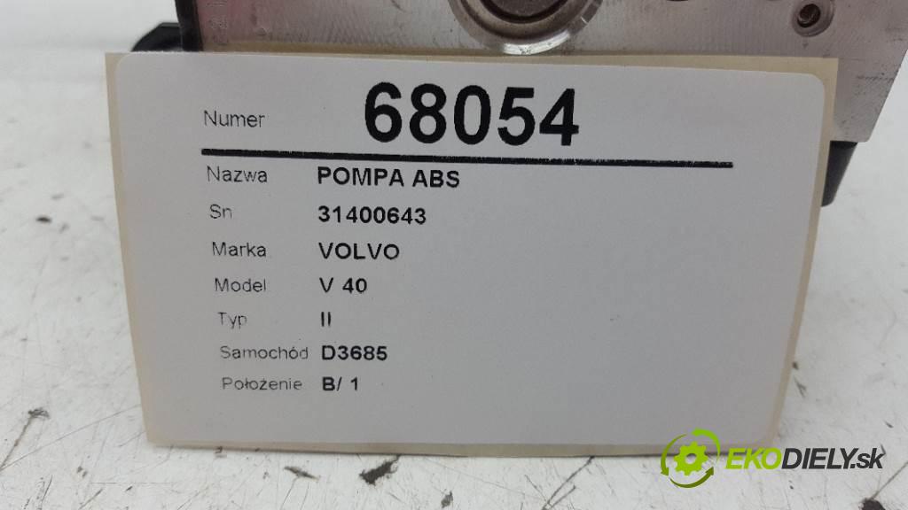 VOLVO V 40 II 2014 140kW II 1969 pumpa ABS 31400643 (Pumpy brzdové)