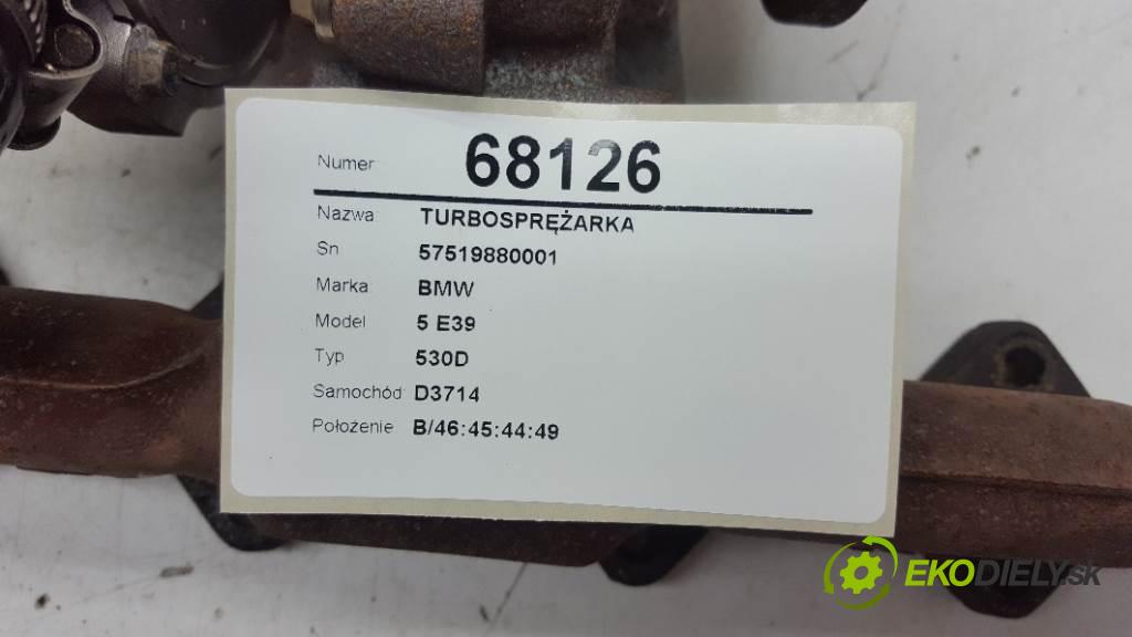 BMW 5 E39 530D 2002 142kW 530D 2926 turbo 57519880001 (Turbodúchadla (kompletní))