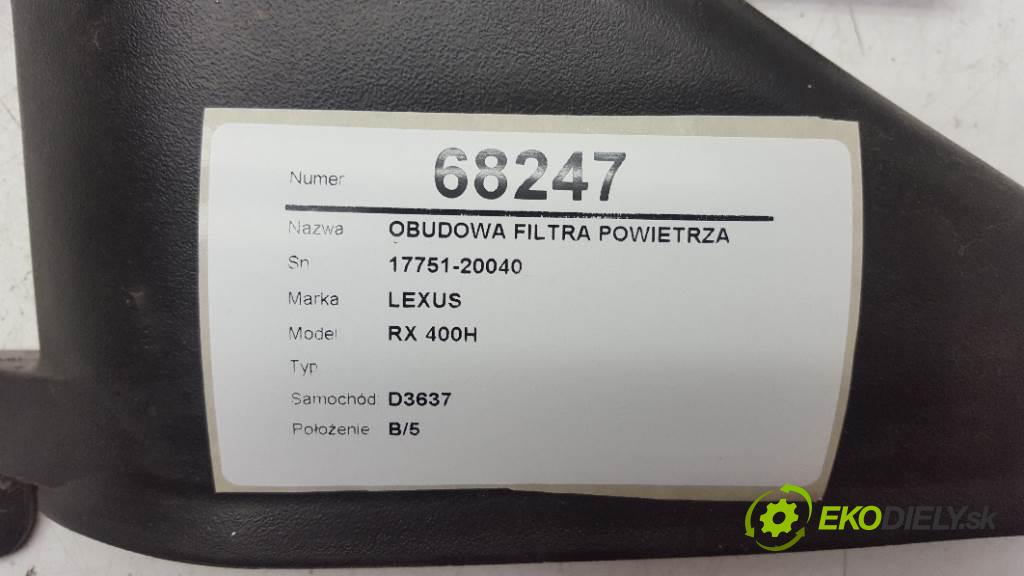 LEXUS RX 400H  2007 155kW   3311 Obal filtra vzduchu 17751-20040 (Obaly filtrov vzduchu)