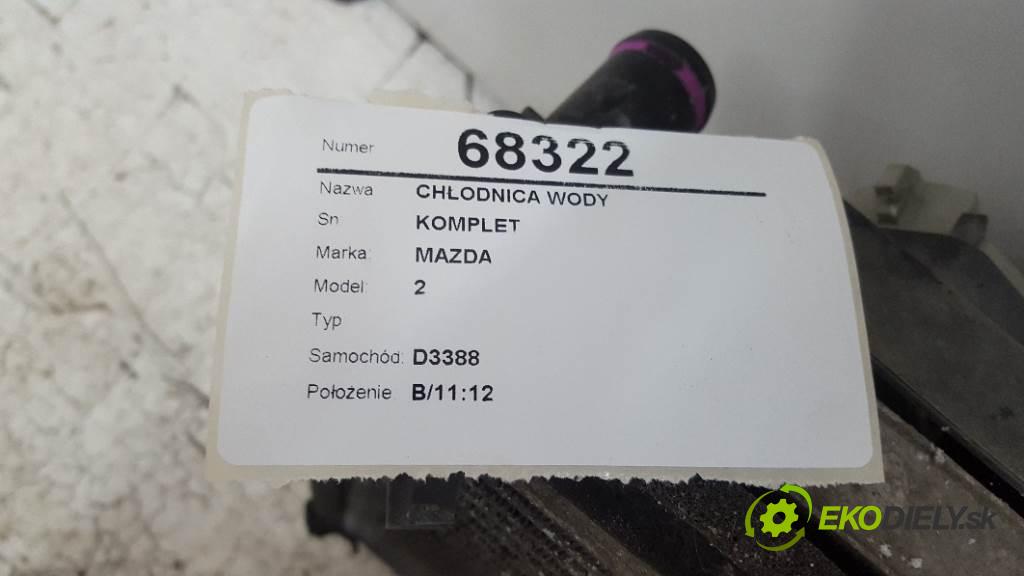 MAZDA 2   2003 68 kW   1399 chladič vody KOMPLET  (Chladiče vody)