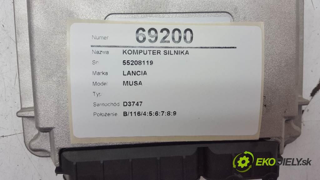 LANCIA MUSA  2006 66kW   1248 riadiaca jednotka Motor 55208119 (Riadiace jednotky)
