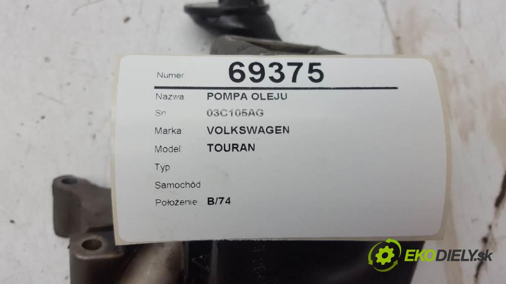 VOLKSWAGEN TOURAN       pumpa oleje 03C105AG (Olejové pumpy)