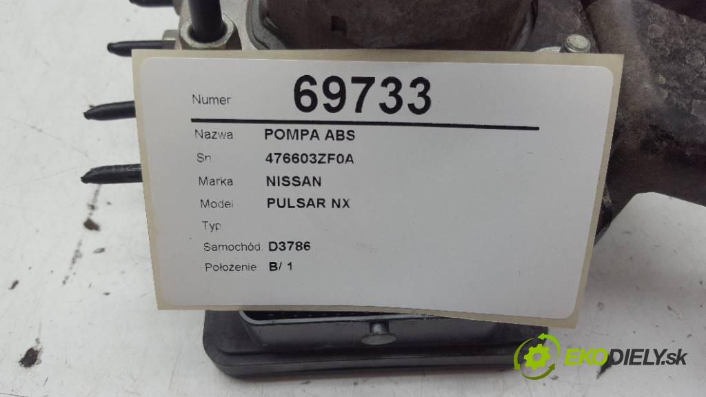 NISSAN PULSAR NX   2017 85kW   1197 pumpa ABS 476603ZF0A (Pumpy brzdové)