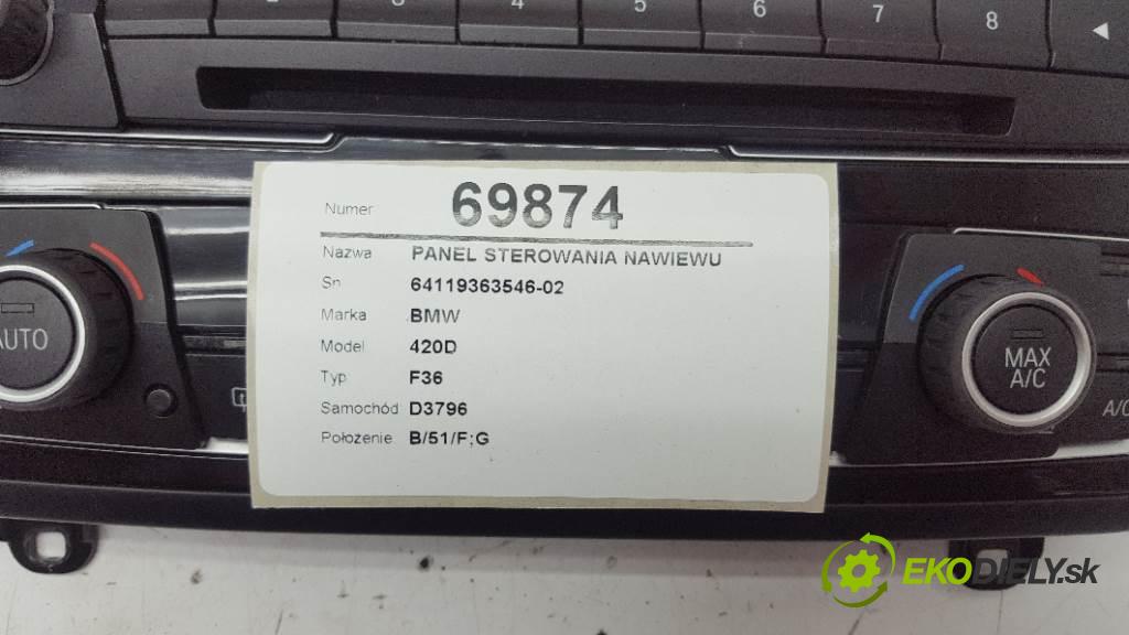 BMW 420D F36 2017 140kW F36 1995 Panel ovládania kúrenia 64119363546-02 (Prepínače, spínače, tlačidlá a ovládače kúrenia)
