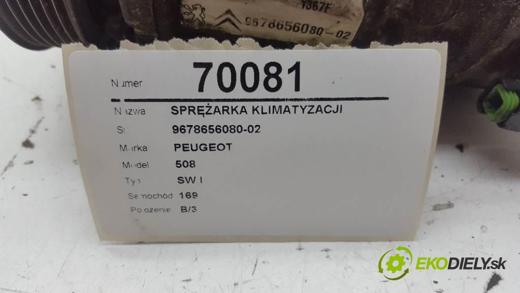 PEUGEOT 508 SW I 2012  SW I 0 Kompresor klimatizácie 9678656080-02 (Kompresory klimatizácie)
