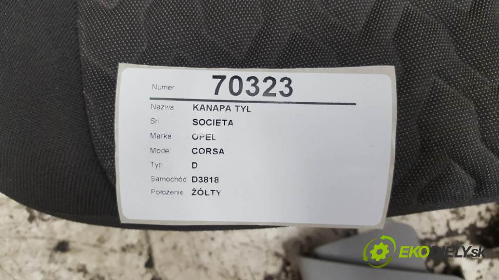 OPEL CORSA D 2013 55kW D 1248 sedadlo zadní část SOCIETA   ISOFIX (Sedačky, sedadla)