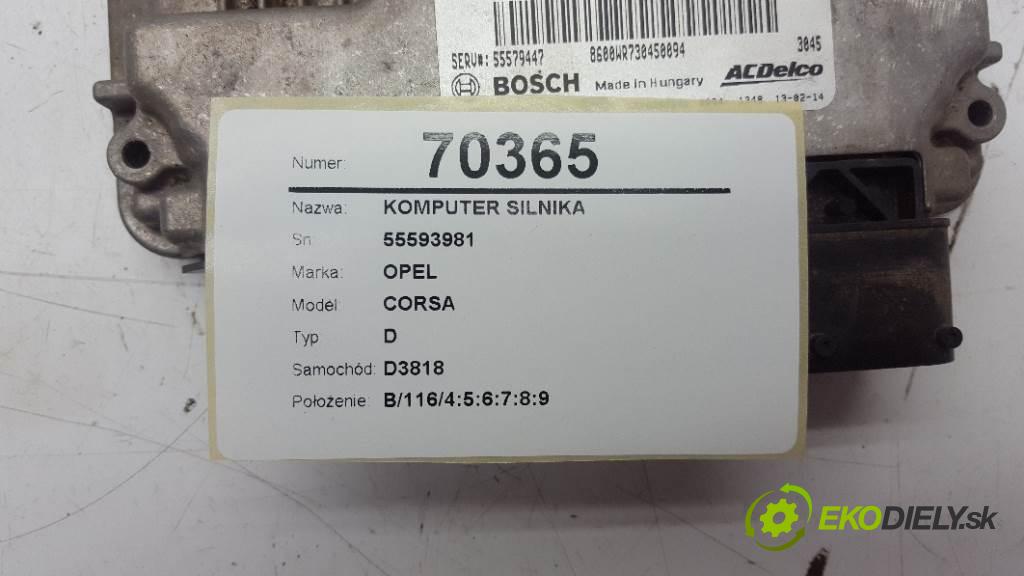 OPEL CORSA D 2013 55kW D 1248 riadiaca jednotka Motor 55593981 (Riadiace jednotky)