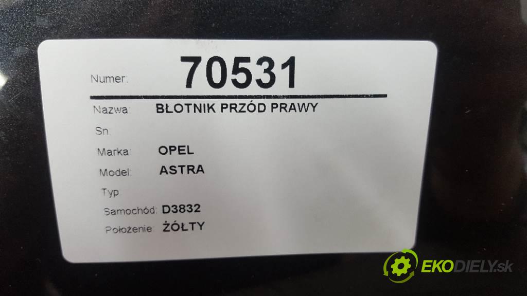 OPEL ASTRA  2012 85kW   1598 blatník přední část pravý