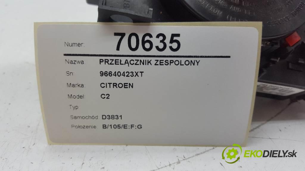 CITROEN C2  2008 50kW    1398 Prepínač kombinovaný 96640423XT (Prepínače, spínače, tlačidlá a ovládače kúrenia)