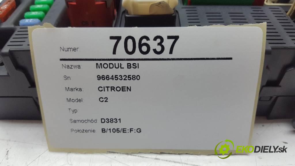 CITROEN C2  2008 50kW    1398 modul BSI 9664532580 (Pojistkové skříňky)