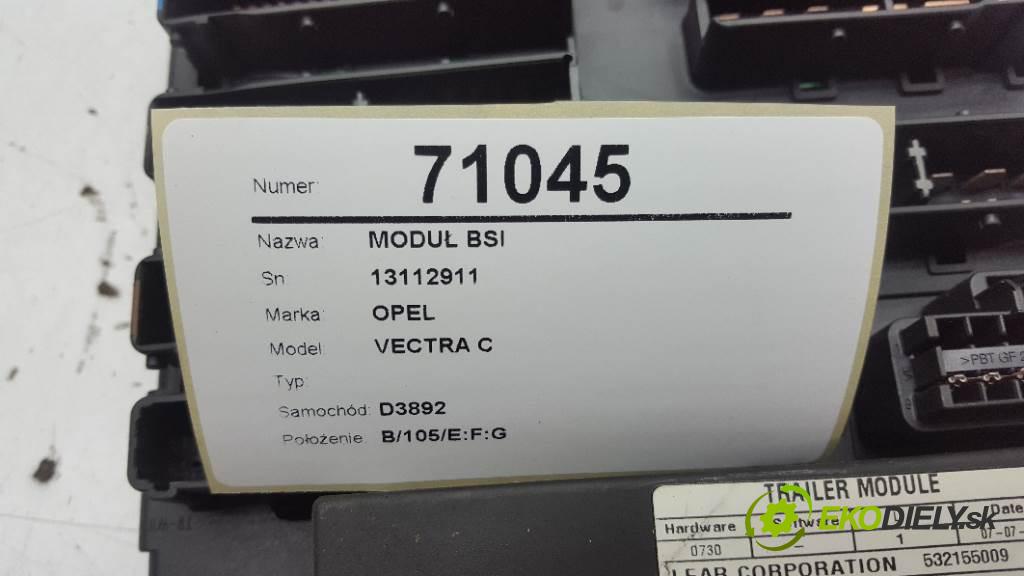 OPEL VECTRA C  2003 92kW    2172 modul BSI 13112911 (Pojistkové skříňky)