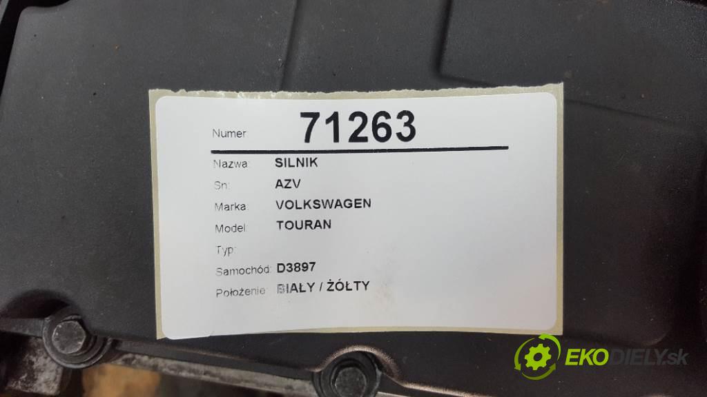 VOLKSWAGEN TOURAN  2004 100kW    1968 motor AZV (Motory (kompletní))