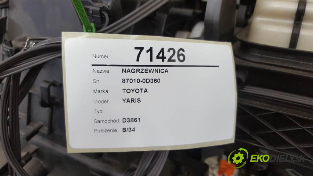TOYOTA YARIS  2006 51kW    998 Výhrevné teleso, radiátor kúrenia 87010-0D360 (Radiátory kúrenia)