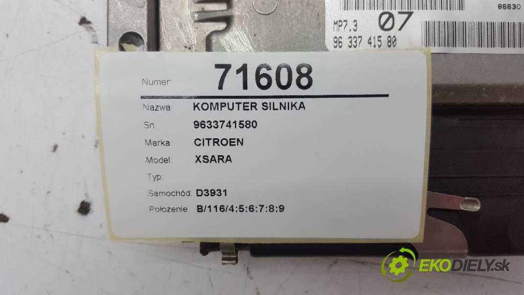 CITROEN XSARA  1998 55kW    1360 riadiaca jednotka Motor 9633741580 (Riadiace jednotky)