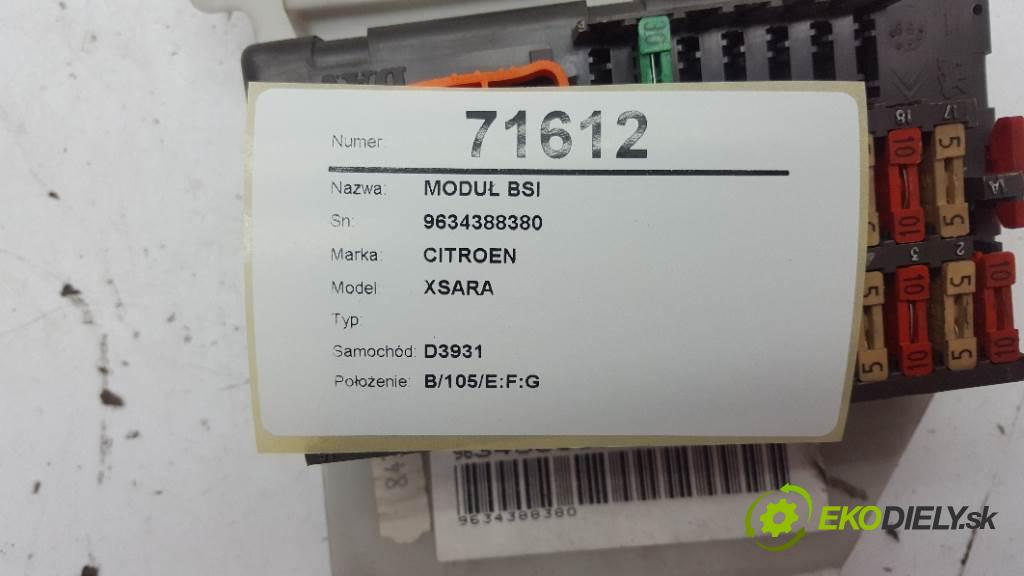 CITROEN XSARA  1998 55kW    1360 modul BSI 9634388380 (Pojistkové skříňky)
