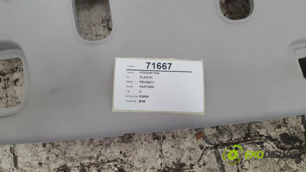 PEUGEOT PARTNER  2014 66kW II 1560 Stropný tapacír PLASTIK (Stropné tapacíre)