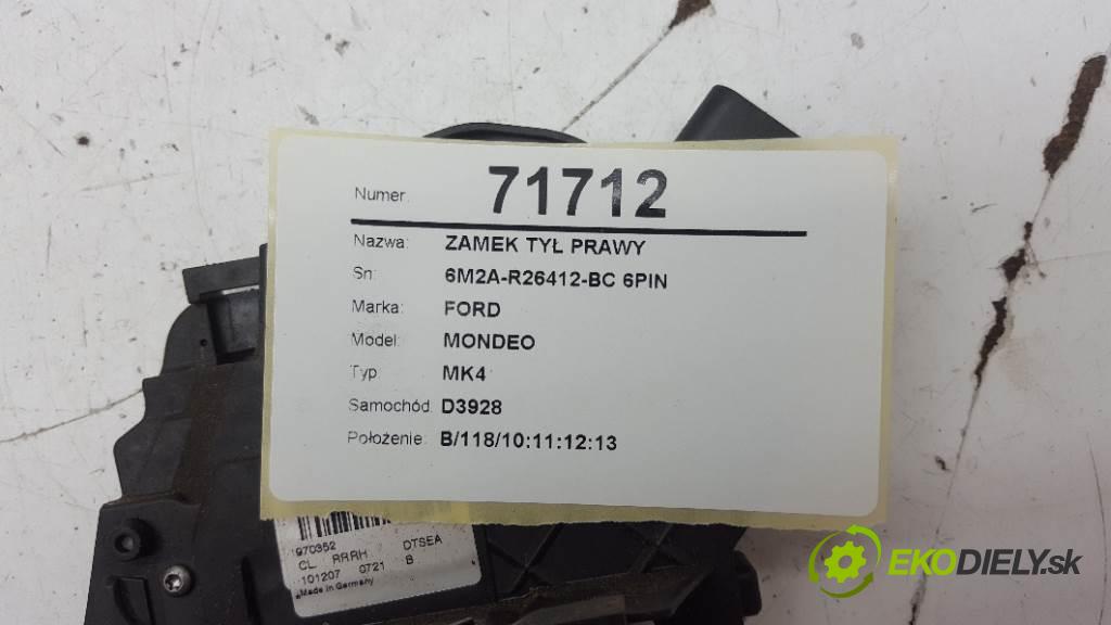 FORD MONDEO MK4 2007 103kW MK4 1997 zámok zad pravy 6M2A-R26412-BC 6PIN