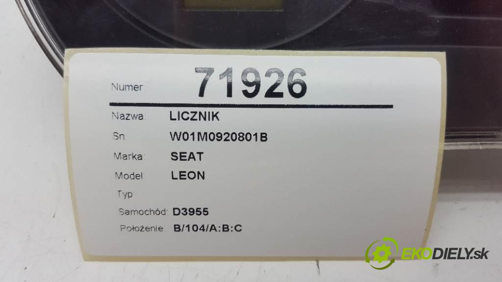 SEAT LEON  2000 81kW    1896 Prístrojovka W01M0920801B (Prístrojové dosky, displeje)