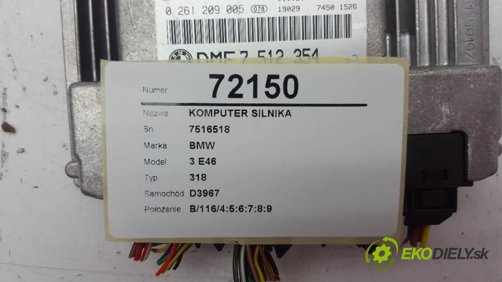 BMW 3 E46 318 2001 105kW 318 1995 riadiaca jednotka Motor 7516518 (Riadiace jednotky)