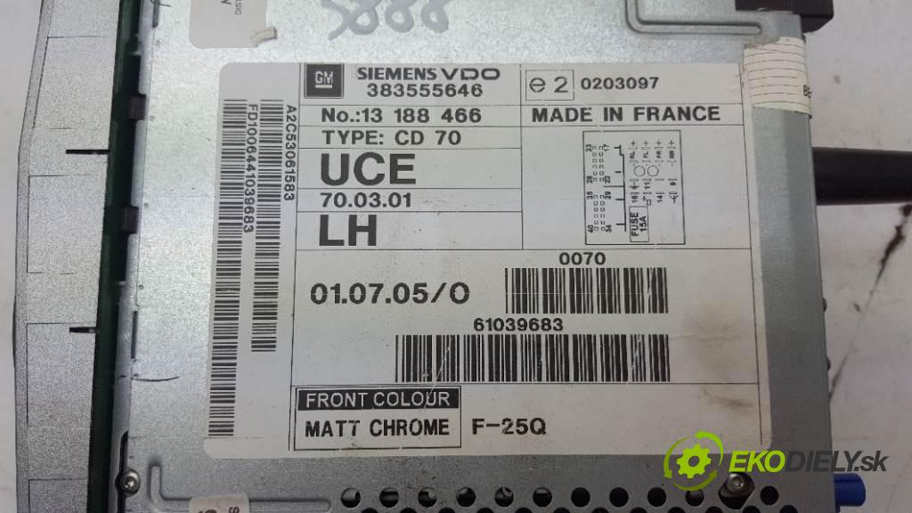 OPEL ZAFIRA  2007 110kW     1910 RADIO 13188466/13111163 (Audio zariadenia)
