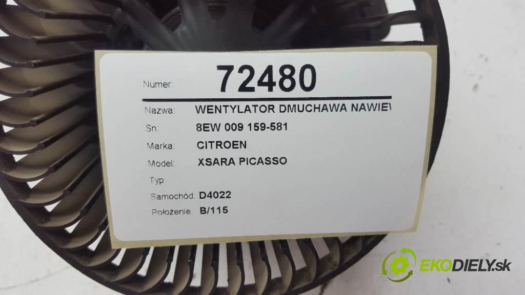 CITROEN XSARA PICASSO  2001 55kW    1749 Ventilátor ventilátor kúrenia 8EW 009 159-581 (Ventilátory kúrenia)