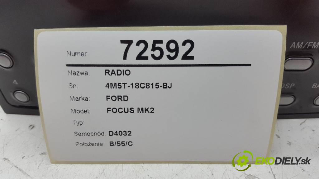 FORD FOCUS MK2  2006 80kW    1560 RADIO 4M5T-18C815-BJ (Audio zariadenia)