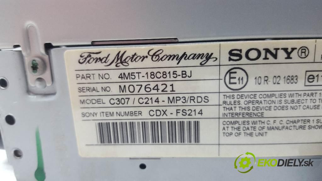 FORD FOCUS MK2  2006 80kW    1560 RADIO 4M5T-18C815-BJ (Audio zariadenia)