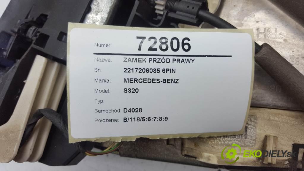 MERCEDES-BENZ S320  2008 173kW    2987 zámok přední část pravý 2217206035 6PIN