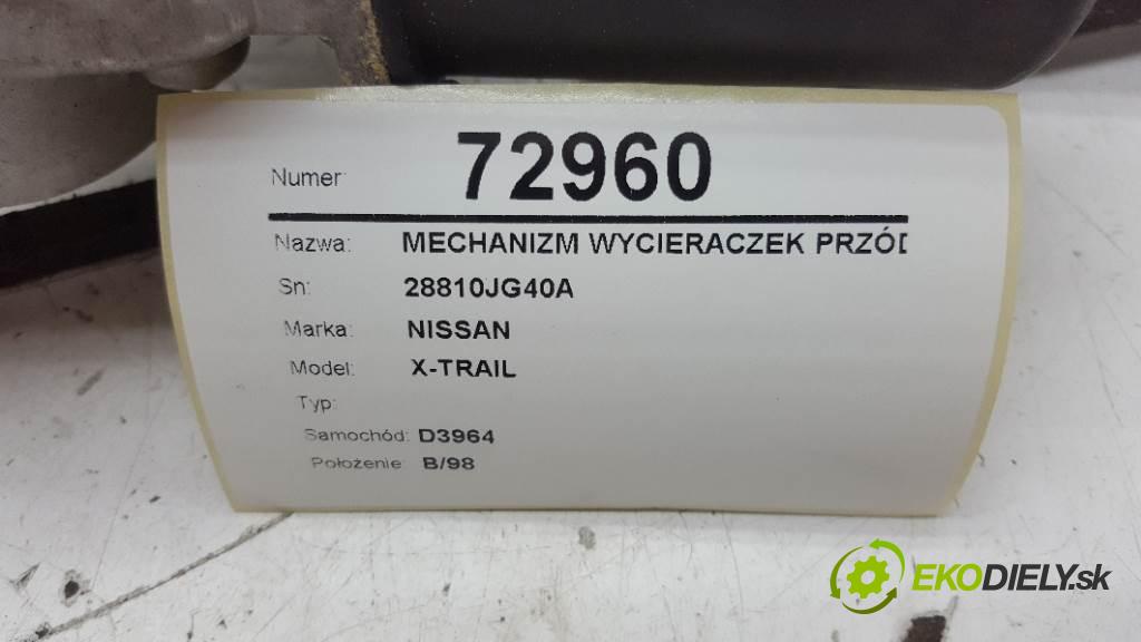NISSAN X-TRAIL  2011 127kW    1995 Mechanizmus stieračov predný 28810JG40A (Motorčeky stieračov predné)