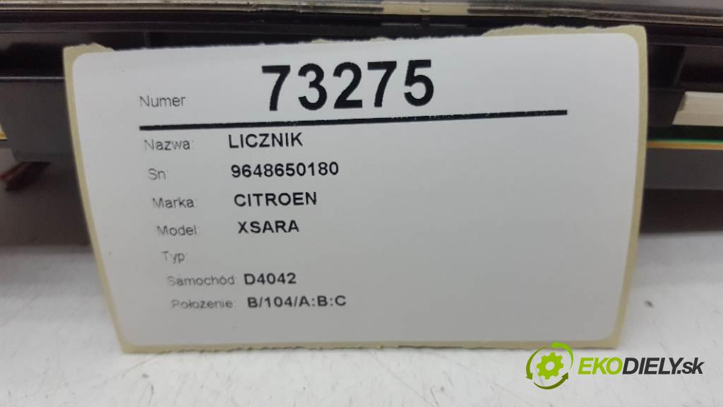 CITROEN XSARA  2003 66kW    1997 Prístrojovka 9648650180 (Prístrojové dosky, displeje)