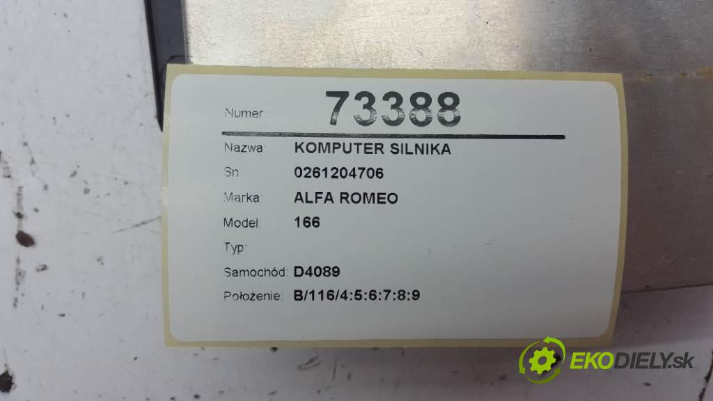 ALFA ROMEO 166  1999 151 kW   1996 riadiaca jednotka Motor 0261204706 (Riadiace jednotky)
