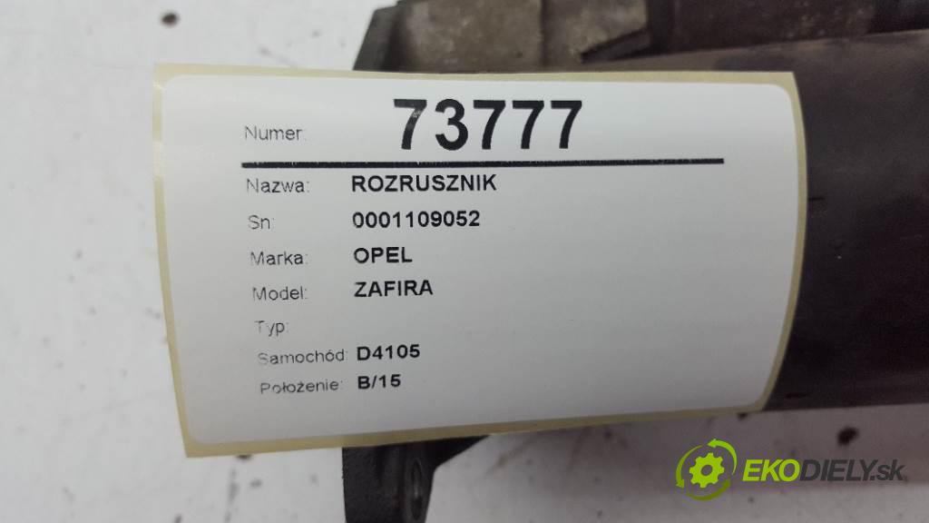 OPEL ZAFIRA  2001 74kW    1995 Štartér 0001109052 (Štartéry)