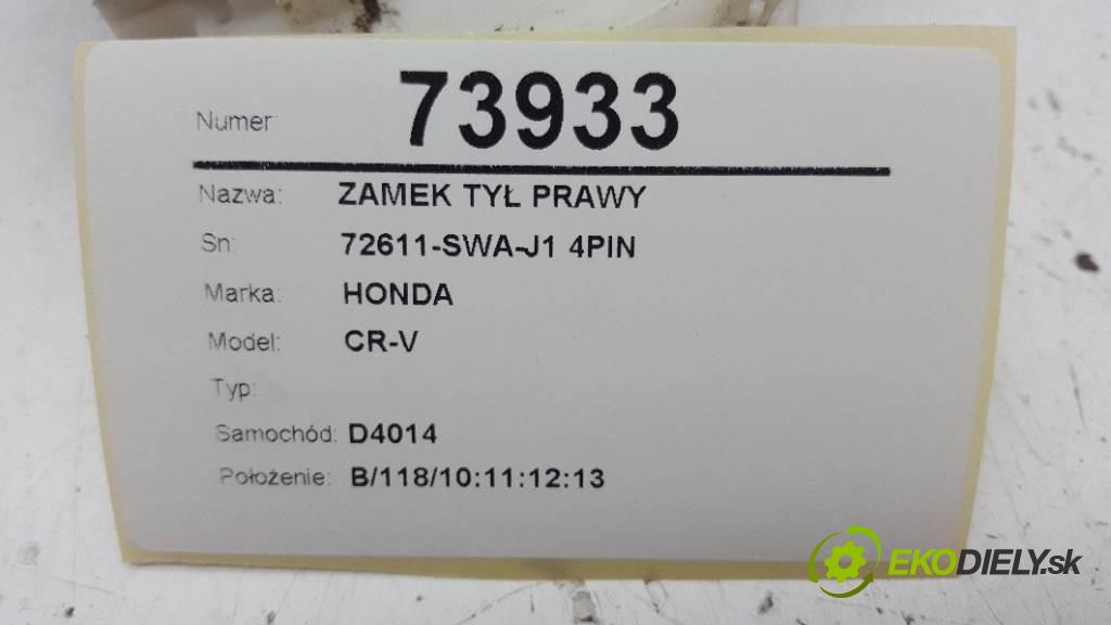 HONDA CR-V  2008 110 kW III 1997 zámok zadní část pravý 72611-SWA-J1 4PIN
