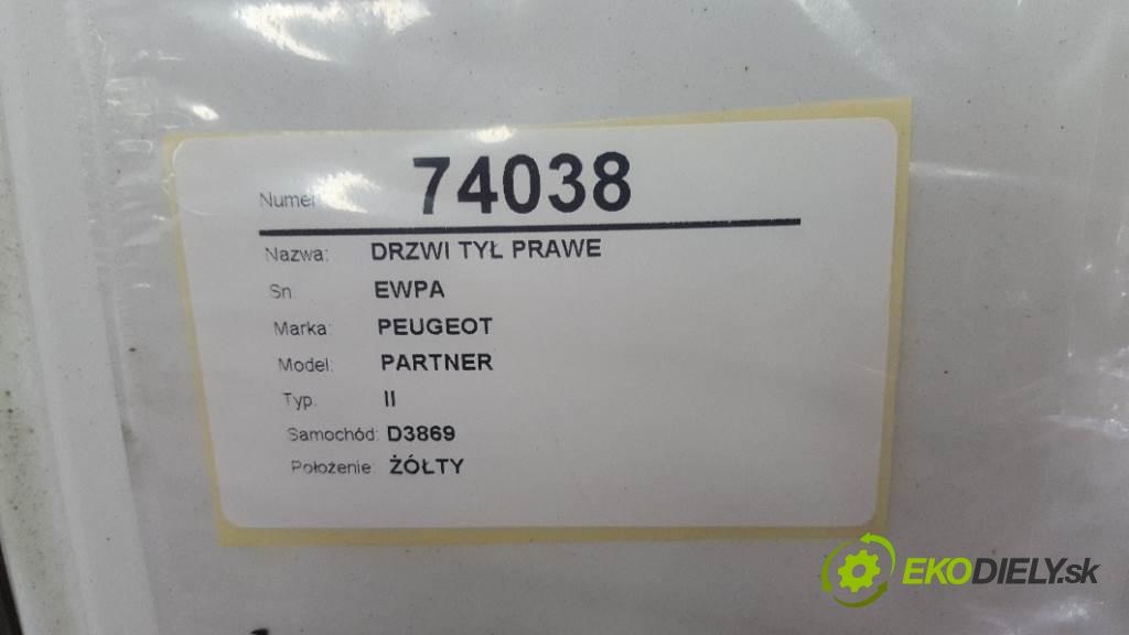 PEUGEOT PARTNER II 2015 66kW II 1560 Dvere zad pravé EWPA