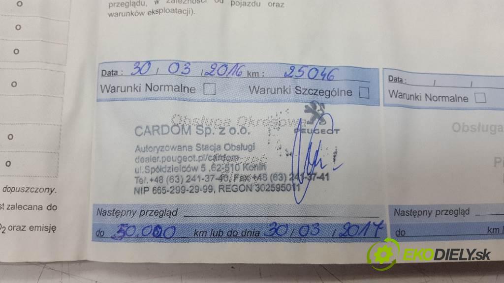 PEUGEOT PARTNER II 2015 66kW II 1560 knížka SERVIS: NÁVOD: