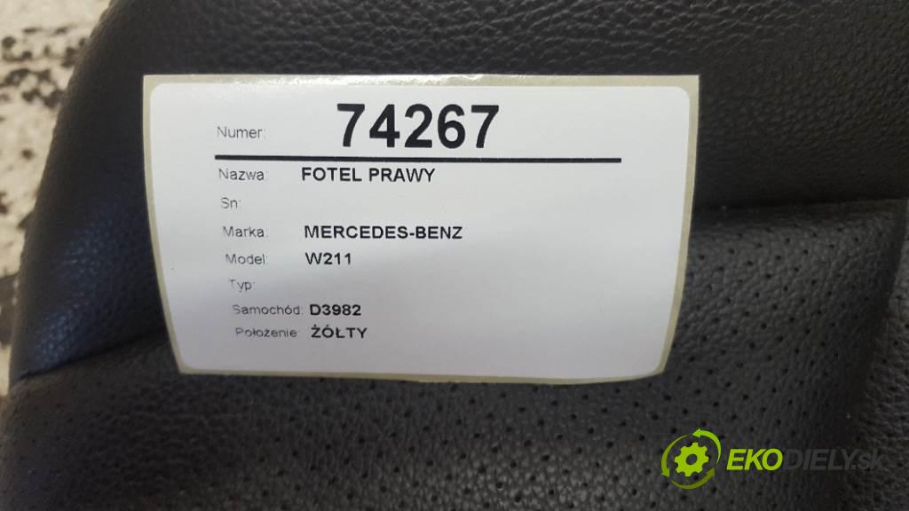 MERCEDES-BENZ W211  2006 170kW    2996 Sedadlo pravy  (Sedačky, sedadlá)