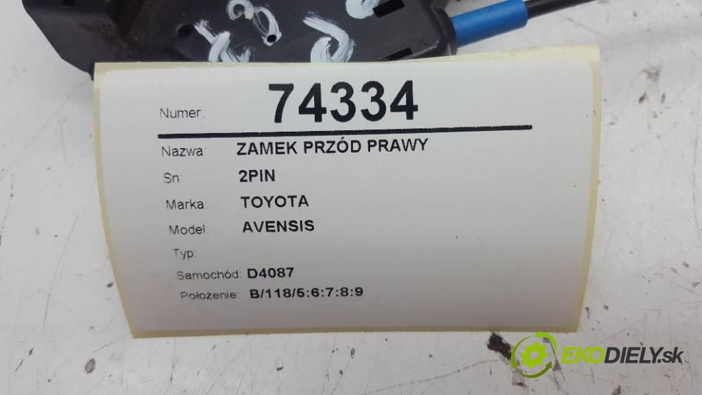 TOYOTA AVENSIS  2003 85kW    1990 zámok přední část pravý 2PIN