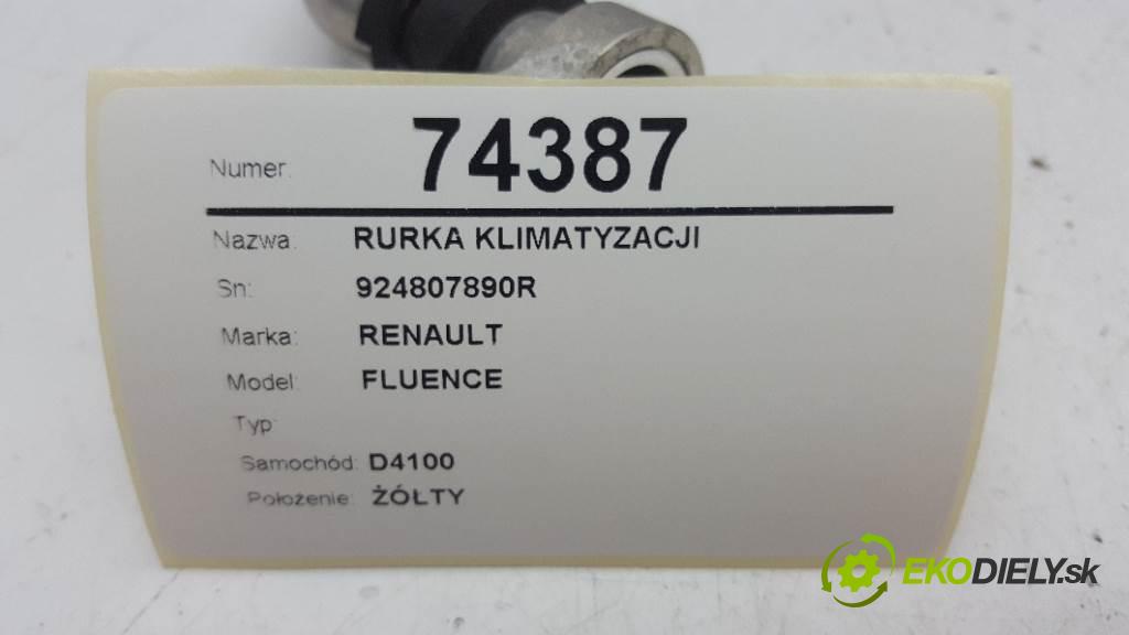 RENAULT FLUENCE  2010 103kW    1997 rúrka klimatizácie 924807890R (Rúrky klimatizácie)