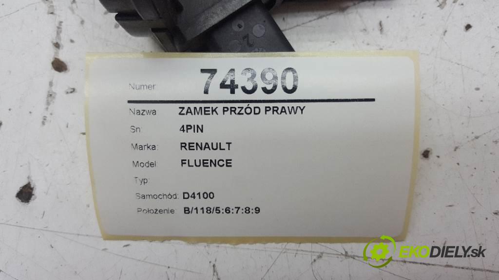 RENAULT FLUENCE  2010 103kW    1997 zámok přední část pravý 4PIN