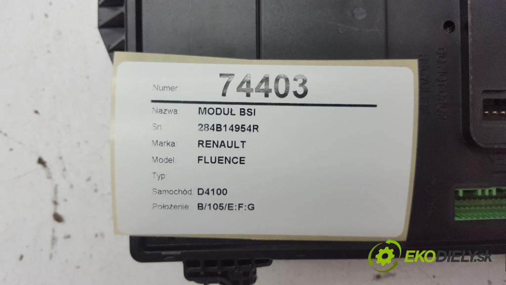 RENAULT FLUENCE  2010 103kW    1997 modul BSI 284B14954R (Pojistkové skříňky)