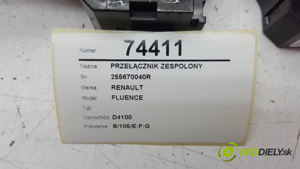 RENAULT FLUENCE  2010 103kW    1997 Prepínač kombinovaný 255670040R (Prepínače, spínače, tlačidlá a ovládače kúrenia)