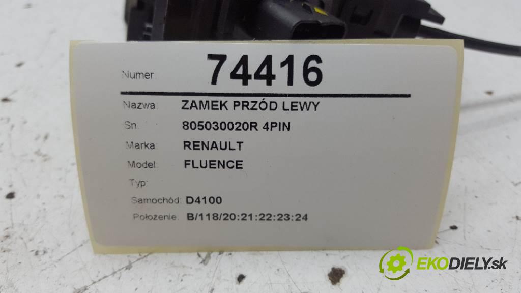 RENAULT FLUENCE  2010 103kW    1997 zámok přední část levý 805030020R 4PIN