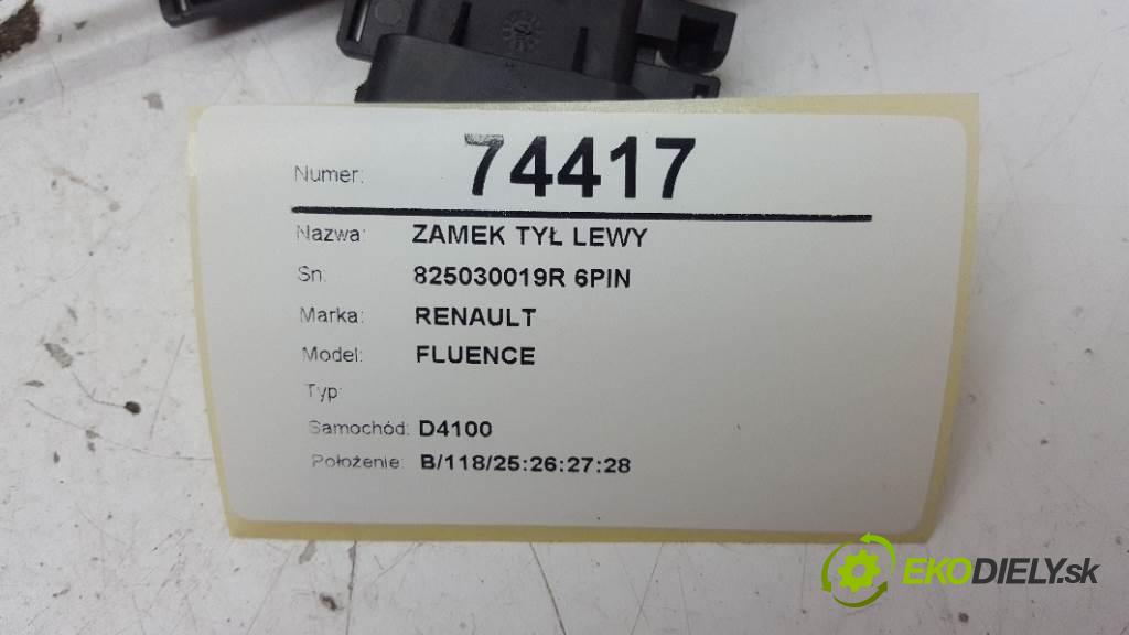 RENAULT FLUENCE  2010 103kW    1997 zámok zadní část levý 825030019R 6PIN
