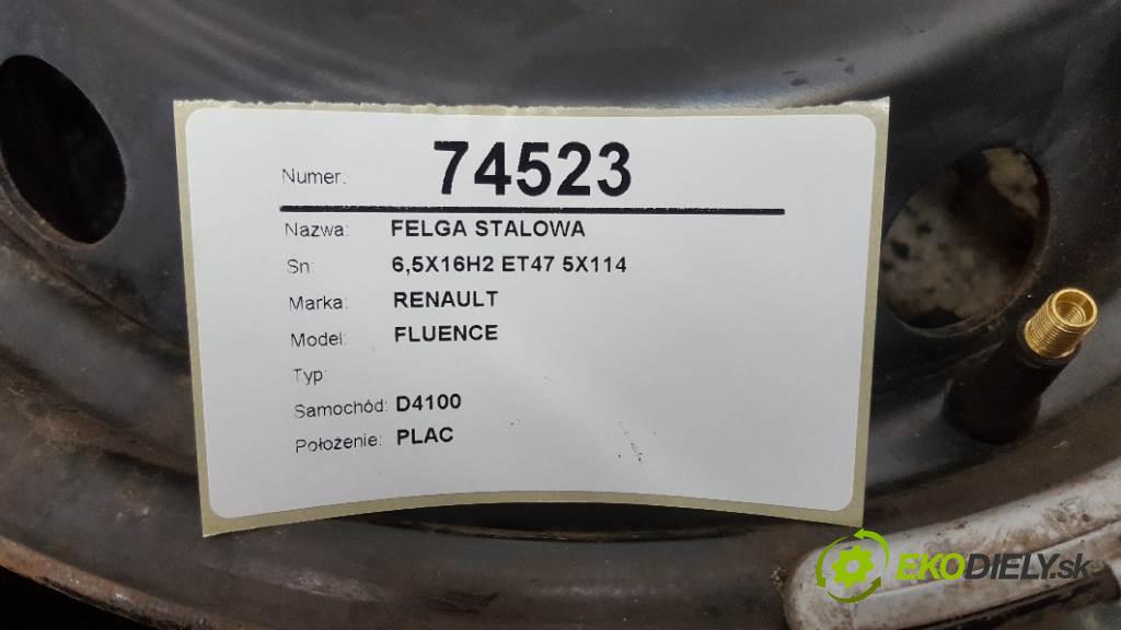 RENAULT FLUENCE  2010 103kW    1997 disk (OCEL 6,5X16H2 ET47 5X114