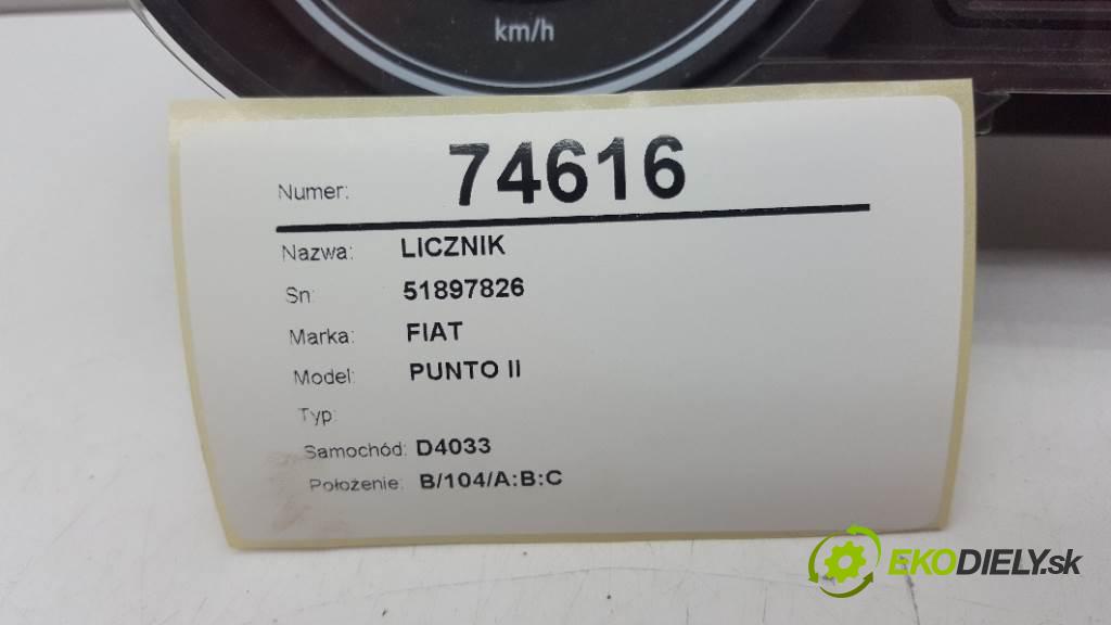 FIAT PUNTO II  2011 57kW    1368 Prístrojovka 51897826 (Prístrojové dosky, displeje)